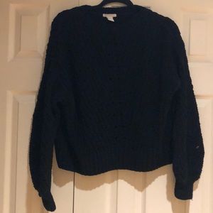H&M BALLOON SLEEVE BLACK SWEATER SIZE M